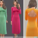 Cut Out Long Sleeve Midi Dress by ekinege at TSR