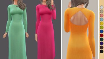 Cut Out Long Sleeve Midi Dress by ekinege at TSR