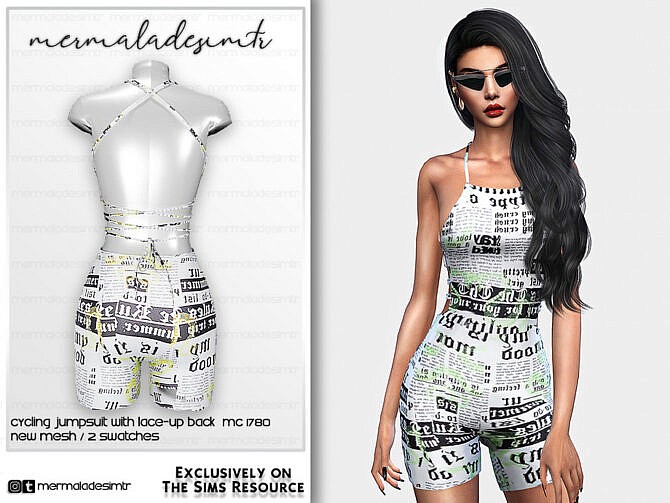 Cycling Jumpsuit with Lace-up Back MC180 by mermaladesimtr at TSR