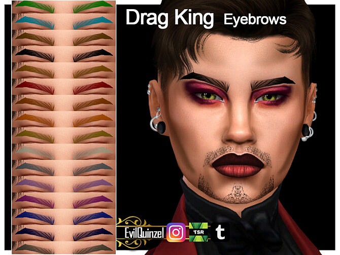 Drag King Eyebrows by EvilQuinzel at TSR