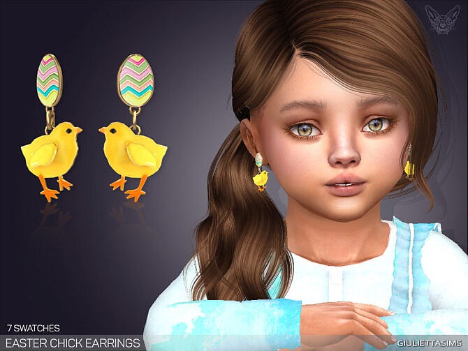 Easter Chicks Earrings For Kids by feyona at TSR
