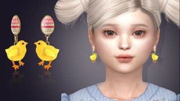 Easter Chicks Earrings For Kids by feyona at TSR