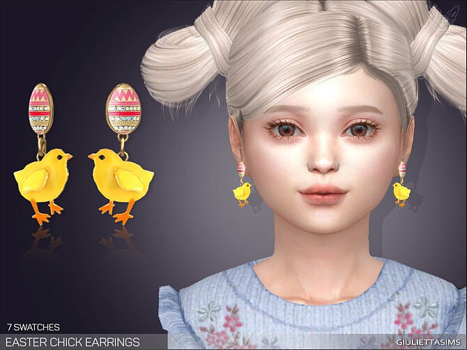 Easter Chicks Earrings For Kids by feyona at TSR