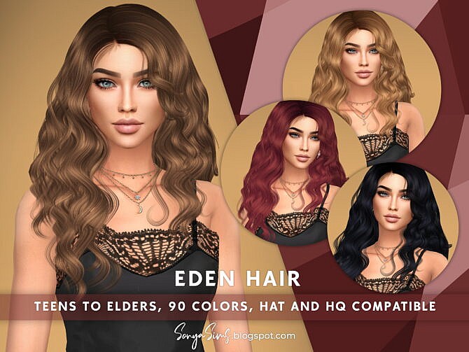 Eden Long Wavy Hair at Sonya Sims