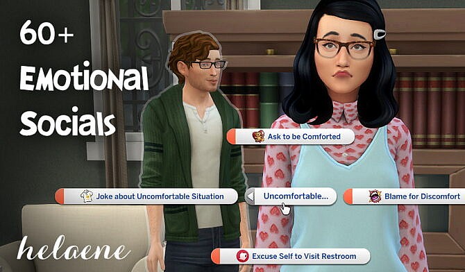 Emotional Socials by helaene at Mod The Sims 4