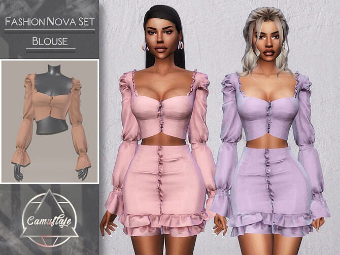 Fashion Nova Set (Blouse) by CAMUFLAJE at TSR