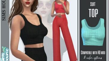 Female knitted suit top by Sims House at TSR