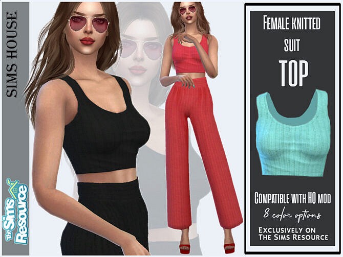 Female knitted suit top by Sims House at TSR