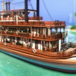 Floating Restaurant Vintage Boat by plumbobkingdom at Mod The Sims 4