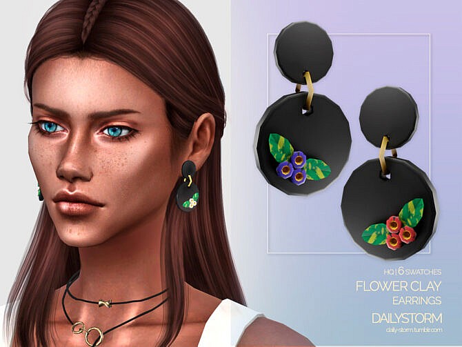 Flower Clay Earrings by DailyStorm at TSR