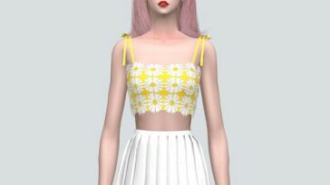 Flower Lace Crop Top A 7 at Marigold