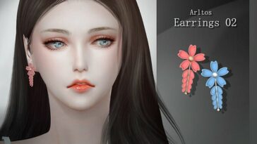 Flower earrings 2 by Arltos at TSR