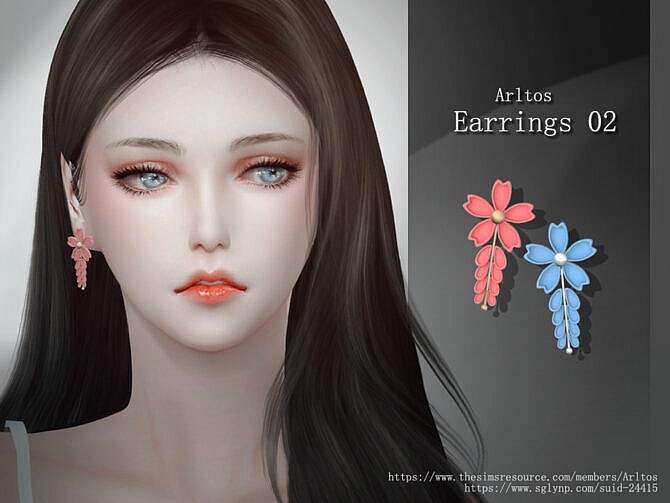 Flower earrings 2 by Arltos at TSR