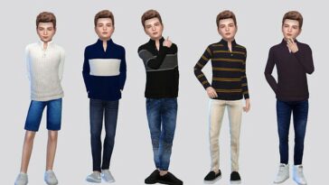 George High Collar Sweater Boys by McLayneSims at TSR