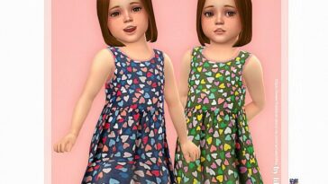 Heart Print Dress by lillka at TSR