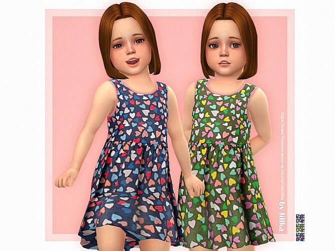 Heart Print Dress by lillka at TSR