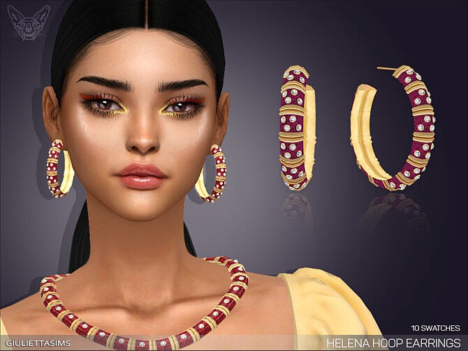 Helena Hoop Earrings by feyona at TSR