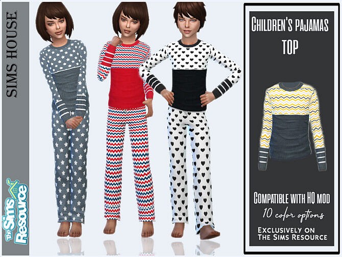 Kids pajama top by Sims House at TSR