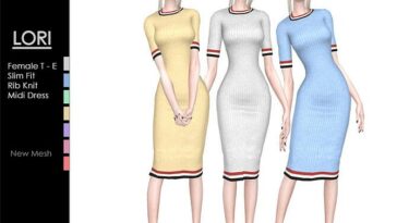 LORI Rib Knit Midi Dress by Helsoseira at TSR