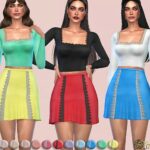 Lace Trim A-line Skirt by Harmonia at TSR