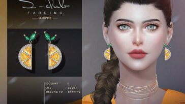 Lemon earrings 202112 by S-Club LL at TSR