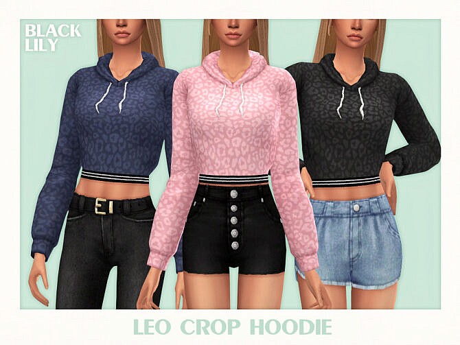 Leo Crop Hoodie by Black Lily at TSR