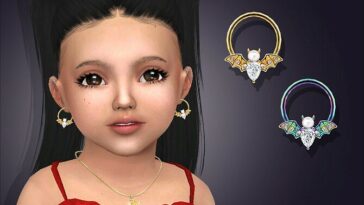 Little Bat Hoop Earrings For Toddlers by feyona at TSR