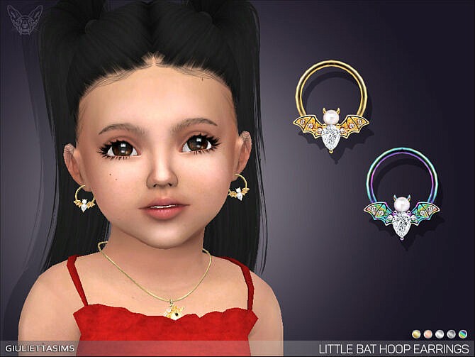 Little Bat Hoop Earrings For Toddlers by feyona at TSR