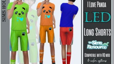 Love Panda Long Shorts by Sims House at TSR