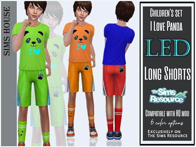 Love Panda Long Shorts by Sims House at TSR