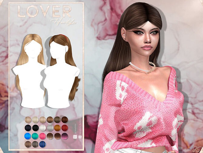 Lover hair & headband by JavaSims at TSR
