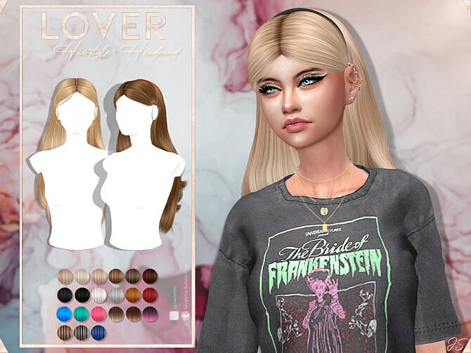 Lover hair & headband by JavaSims at TSR