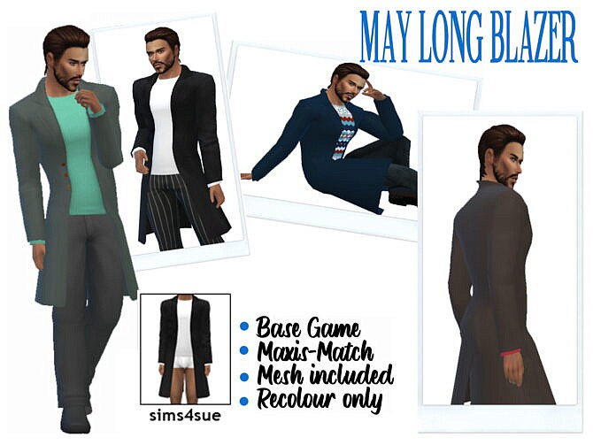 MAY’S LONG BLAZER at Sims4Sue