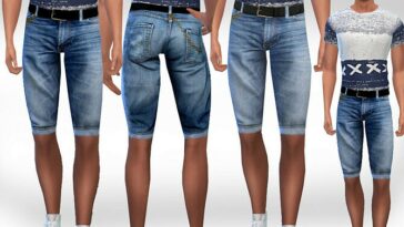 Men Denim Shorts by Saliwa at TSR