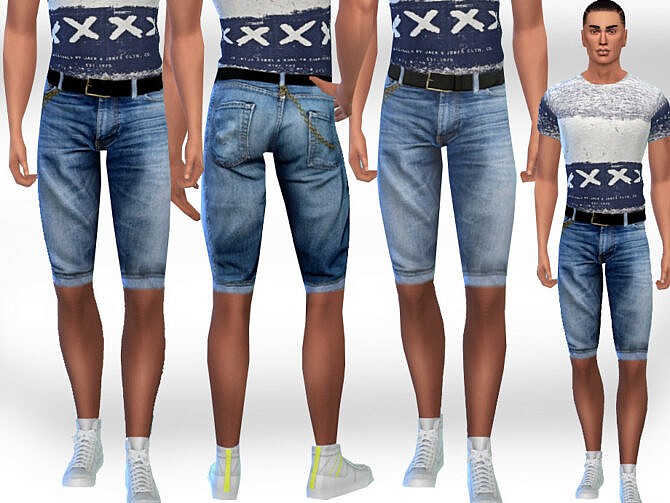 Men Denim Shorts by Saliwa at TSR