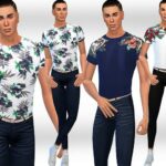 Men Spring Floral Tops by Saliwa at TSR