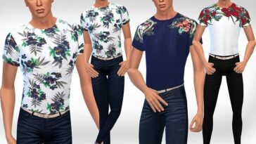 Men Spring Floral Tops by Saliwa at TSR