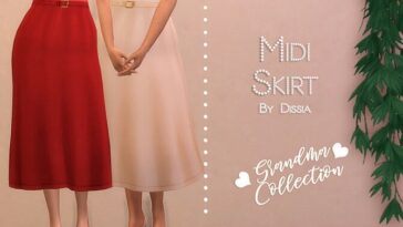 Midi Skirt Grandma Collection by Dissia at TSR