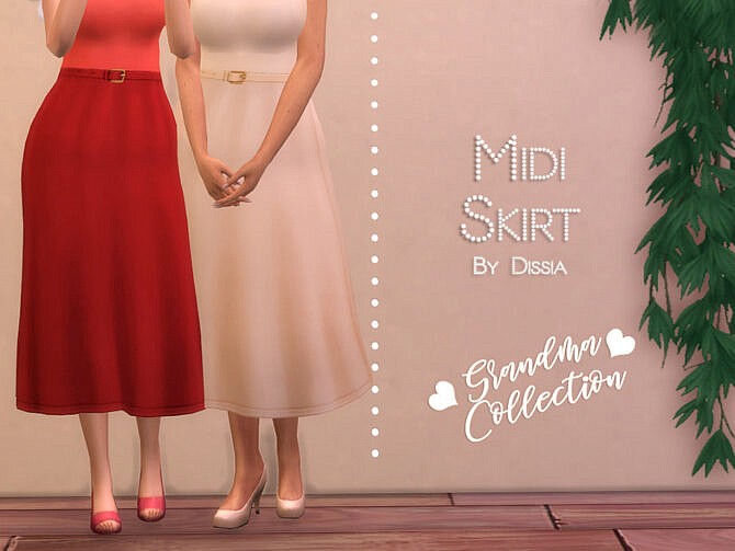 Midi Skirt Grandma Collection by Dissia at TSR