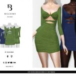 Off Shoulder Ruched Cut Out Dress by Bill Sims at TSR