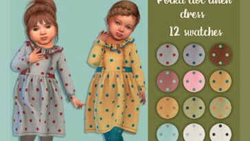 Palka dot linen dress by MysteriousOo at TSR