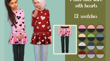 Pants and skirt with hearts by MysteriousOo at TSR