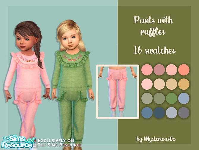 Pants with ruffles by MysteriousOo at TSR