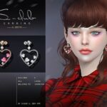 Peach heart earrings 202113 by S-Club LL at TSR