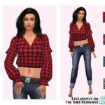 Plaid Puffy Sleeves by Pinkfizzzzz at TSR