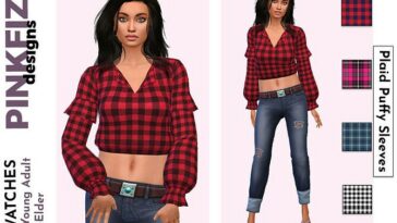 Plaid Puffy Sleeves by Pinkfizzzzz at TSR