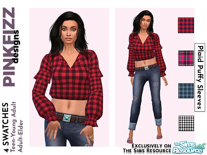 Plaid Puffy Sleeves by Pinkfizzzzz at TSR