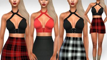 Plaid Skirt Outfits by Saliwa at TSR