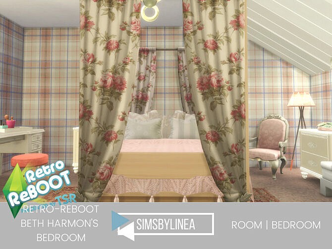 Retro Beth Harmon’s Bedroom by SIMSBYLINEA at TSR