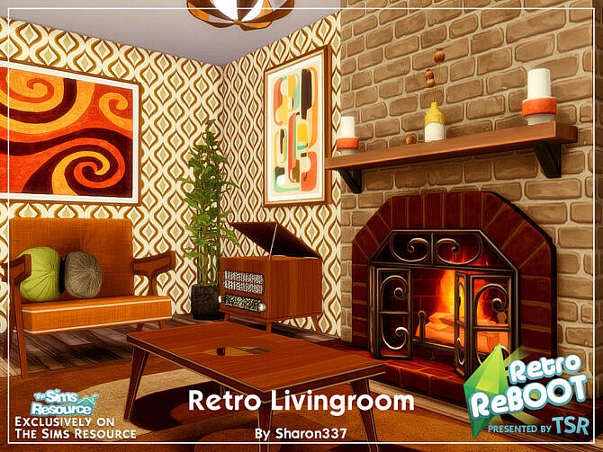 Retro Living Room by sharon337 at TSR